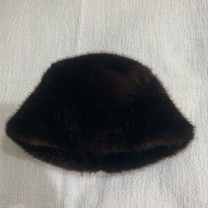 Gilly Forge London Elegant Brown Fur Bucket Hat